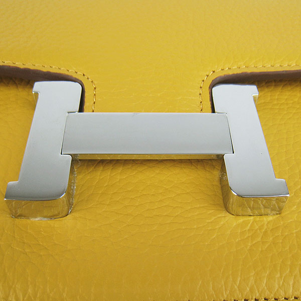 7A Hermes Constance Togo Leather Single Bag Yellow Silver Hardware H020